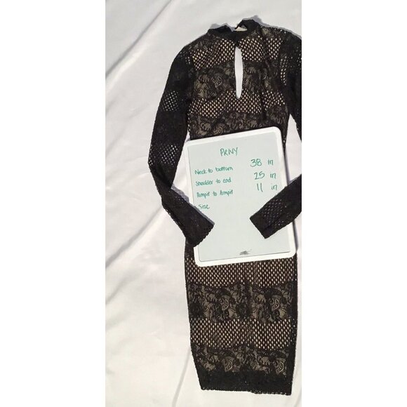 Privy Privately Privileged Vintage Long Sleeve Gold With Black Lace Size Small - Picture 5 of 5